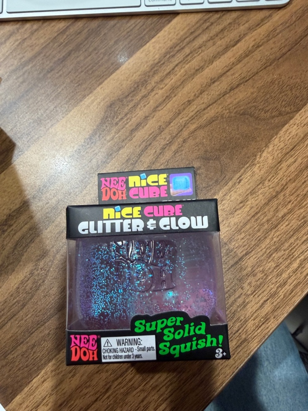 Needoh Nice Cube Glitter & Glow Super Solid Squish - Purple/Blue
